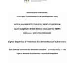 APPUI A LA SOCIETE CIVILE DU NORD CAMEROUN