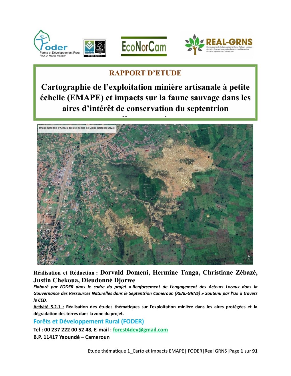 Lire la suite à propos de l’article Cartographie de l’exploitation minière artisanale à petite échelle (EMAPE) et impacts sur la faune sauvage dans les aires d’intérêt de conservation du septentrion